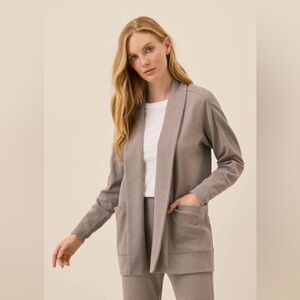 Pact Taupe Organic Cotton Airplane Wrap Cardigan Size XS/S